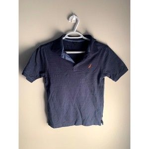 Nautica boys dress shirt, polo, navy, size M